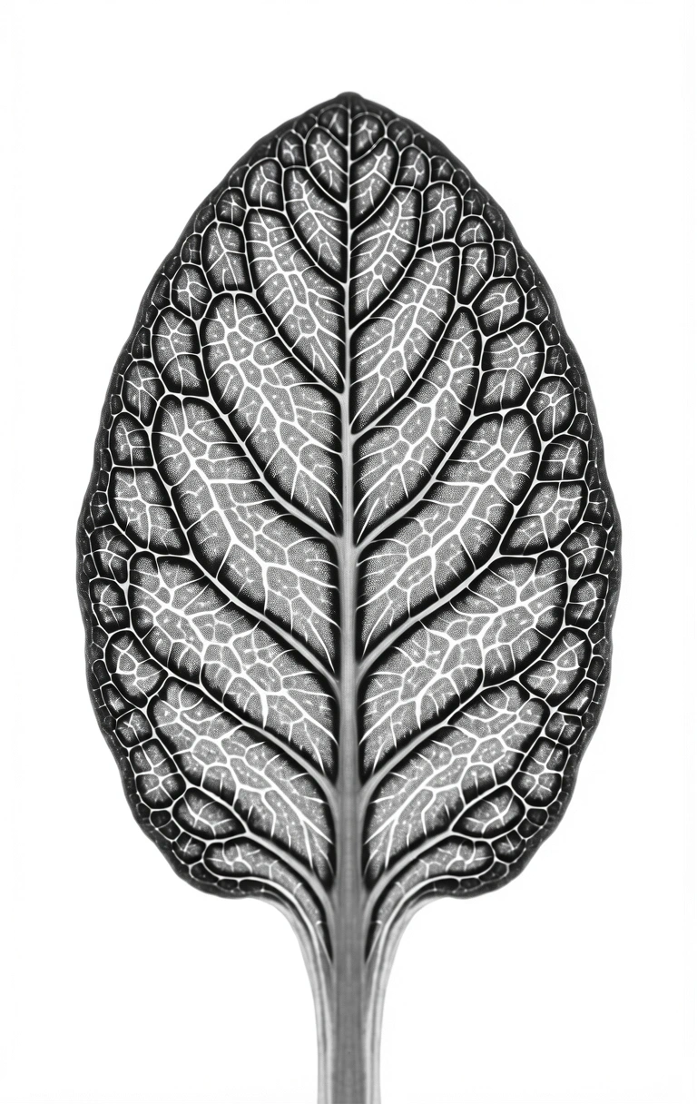 Cellular architecture of a leaf symbolizing macro-nutritional focus